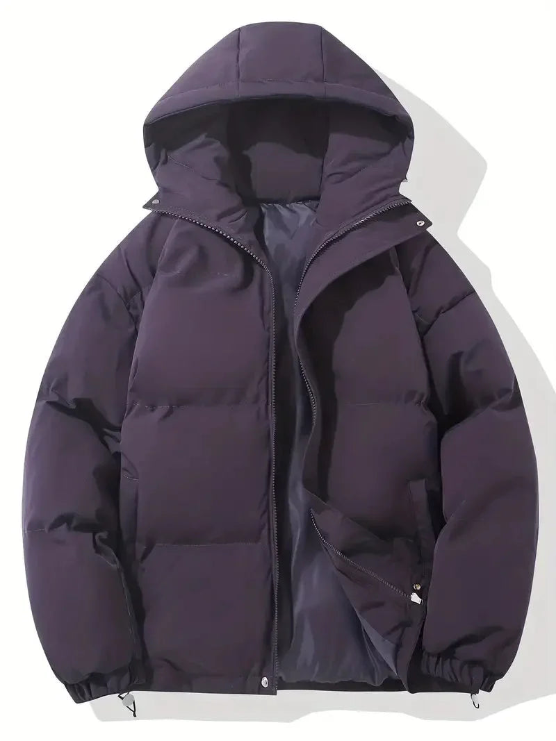 Women's Winter Blazer with Adjustable Hood and Zipper