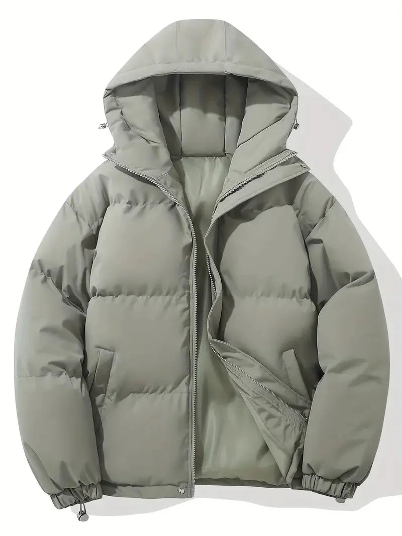 Women's Winter Blazer with Adjustable Hood and Zipper