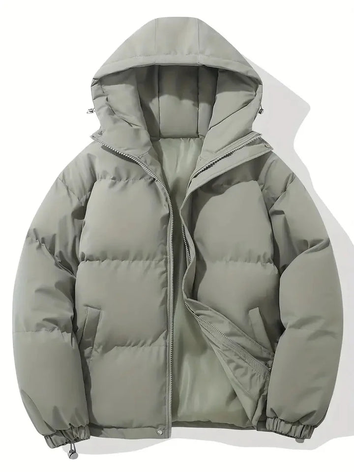 Women's Winter Blazer with Adjustable Hood and Zipper