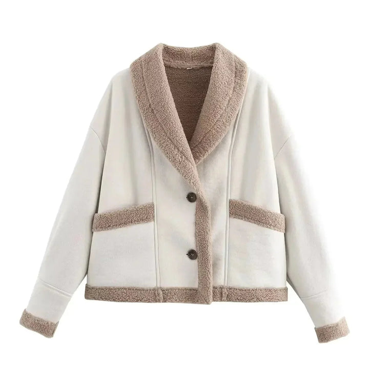 Women's Winter Blazer in Faux Suede with Warm Lining