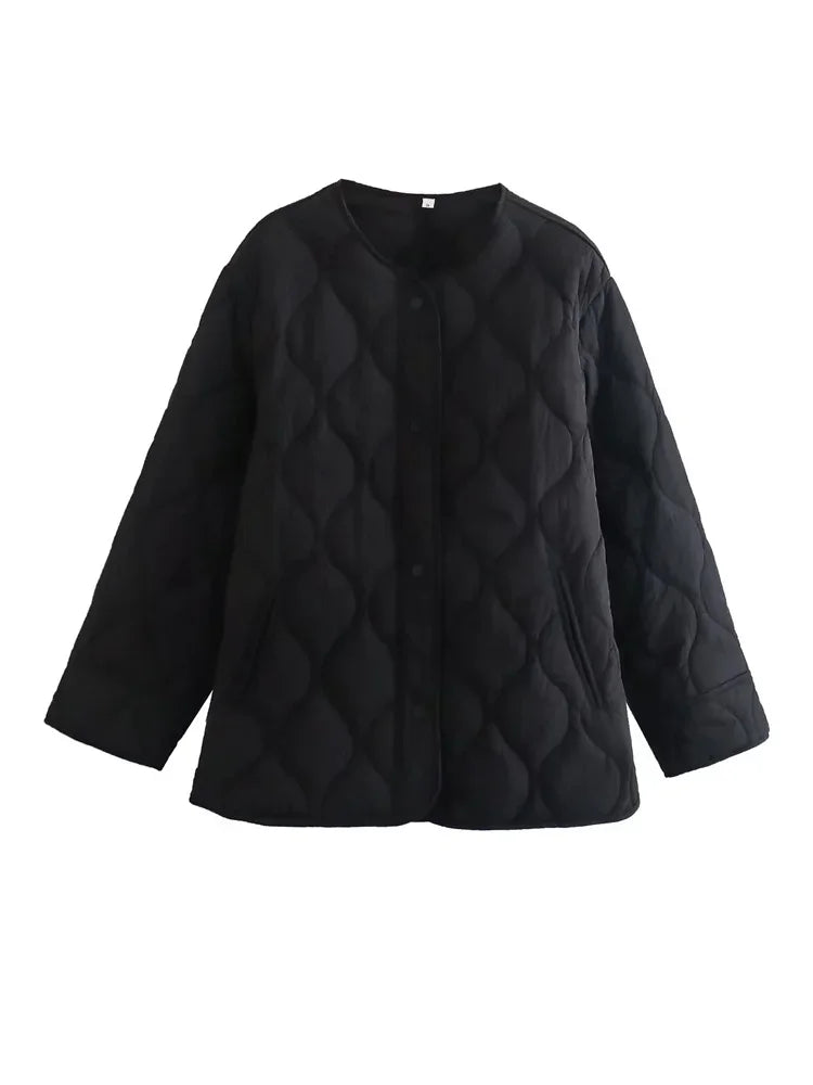 Women's oversized quilted blazer for winter