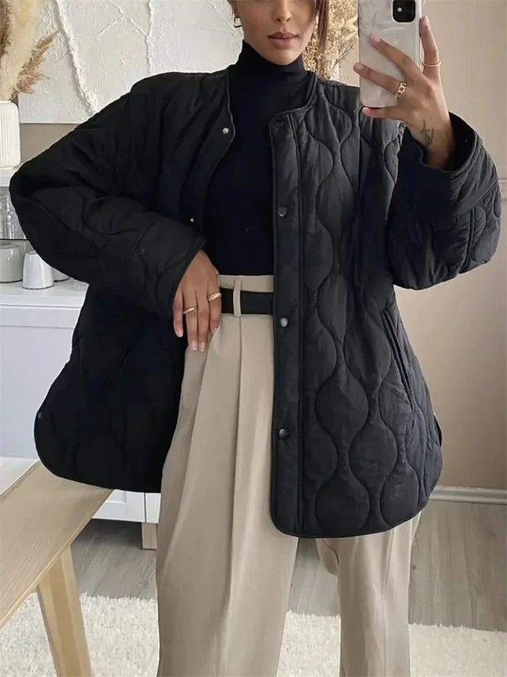 Women's oversized quilted blazer for winter