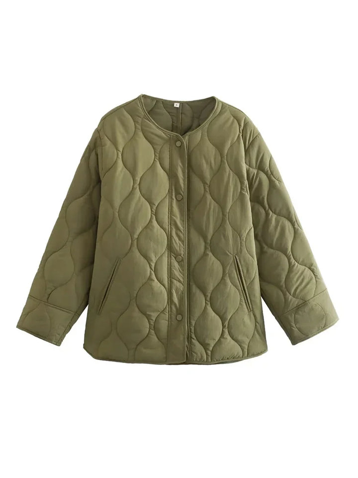 Women's oversized quilted blazer for winter