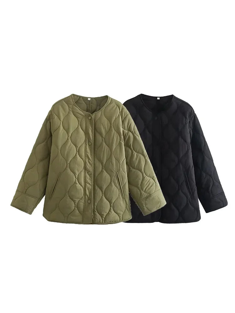 Women's oversized quilted blazer for winter