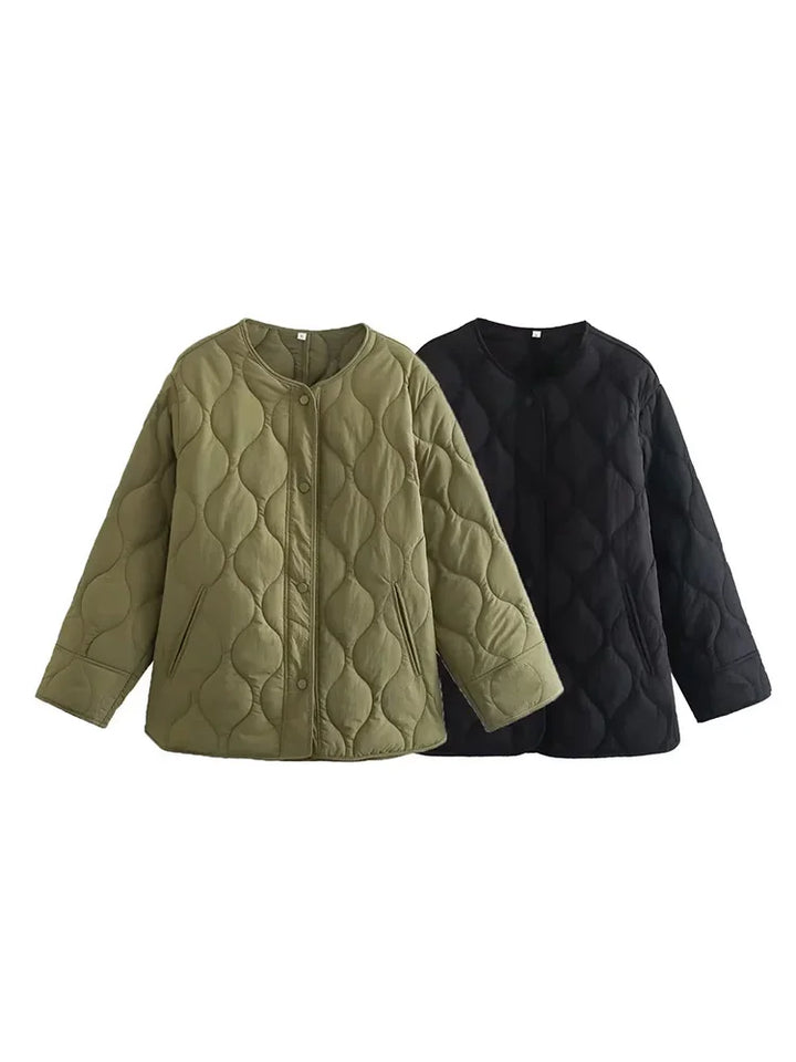 Women's oversized quilted blazer for winter