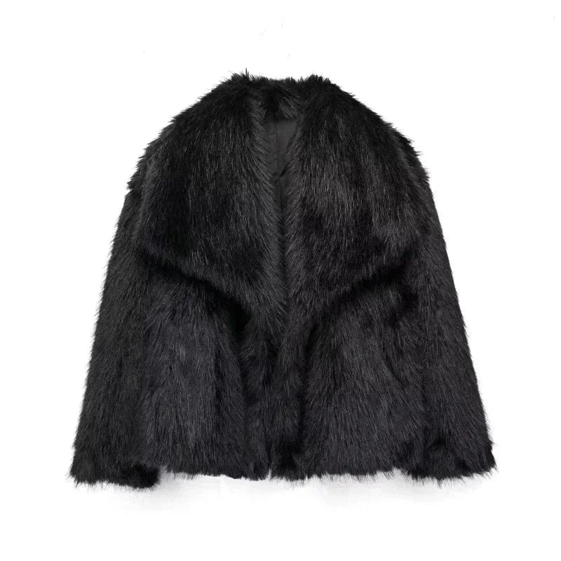 Chic blazer for women with a luxurious texture and a wide collar