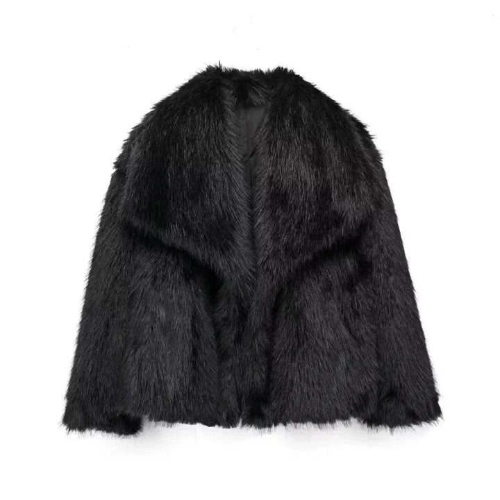Chic blazer for women with a luxurious texture and a wide collar