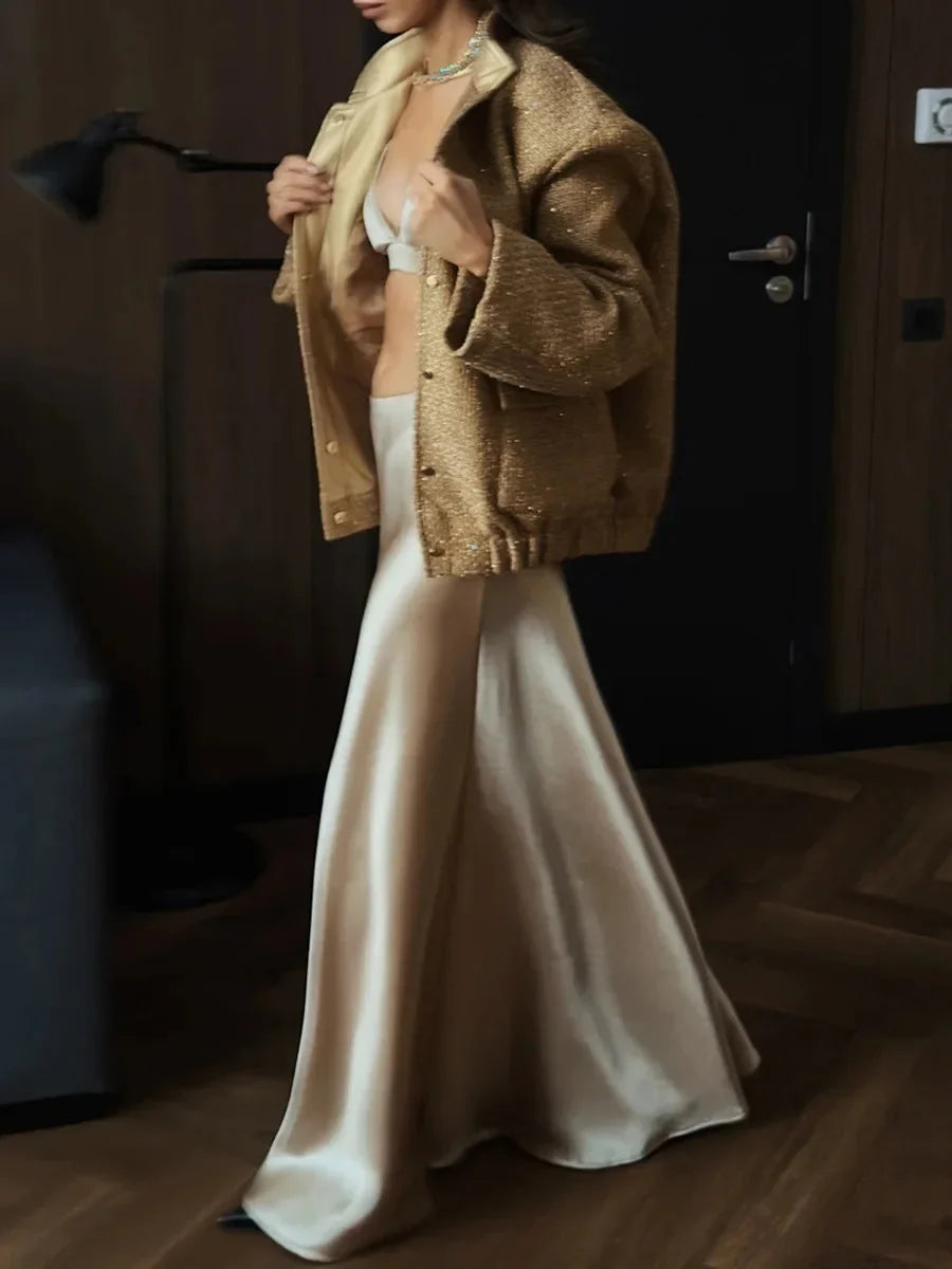 Chic Women's Blazer with Sequins and Elegant Cut