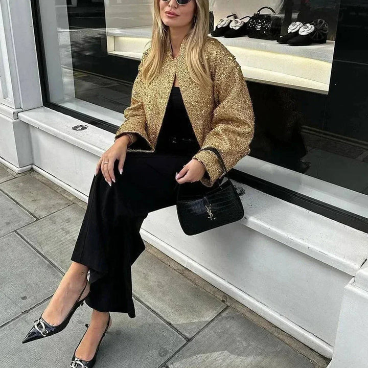 Chic Women's Blazer with Sequins and Elegant Cut