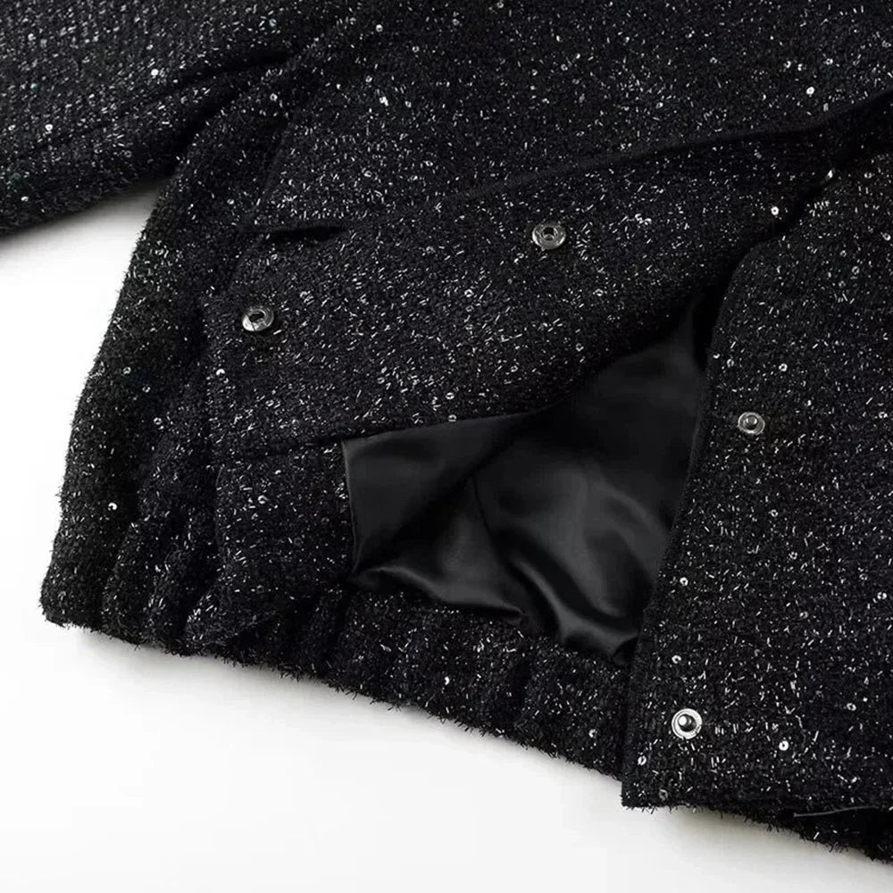 Chic Women's Blazer with Sequins and Elegant Cut