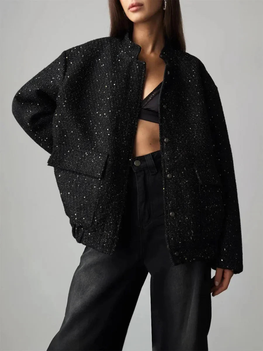 Chic Women's Blazer with Sequins and Elegant Cut