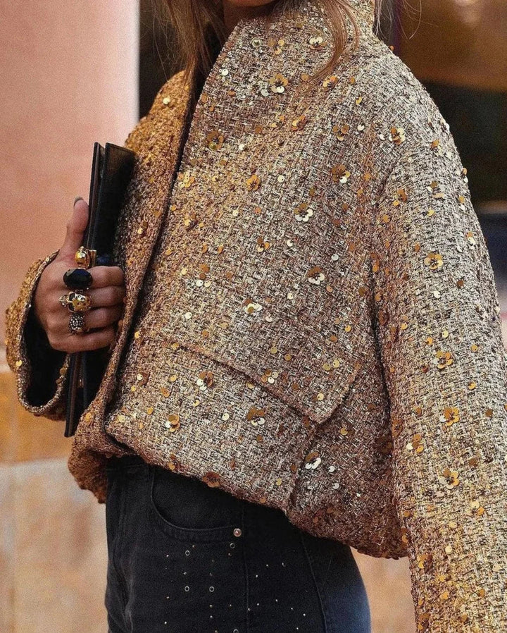 Chic Women's Blazer with Sequins and Elegant Cut
