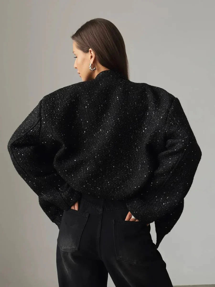 Chic Women's Blazer with Sequins and Elegant Cut