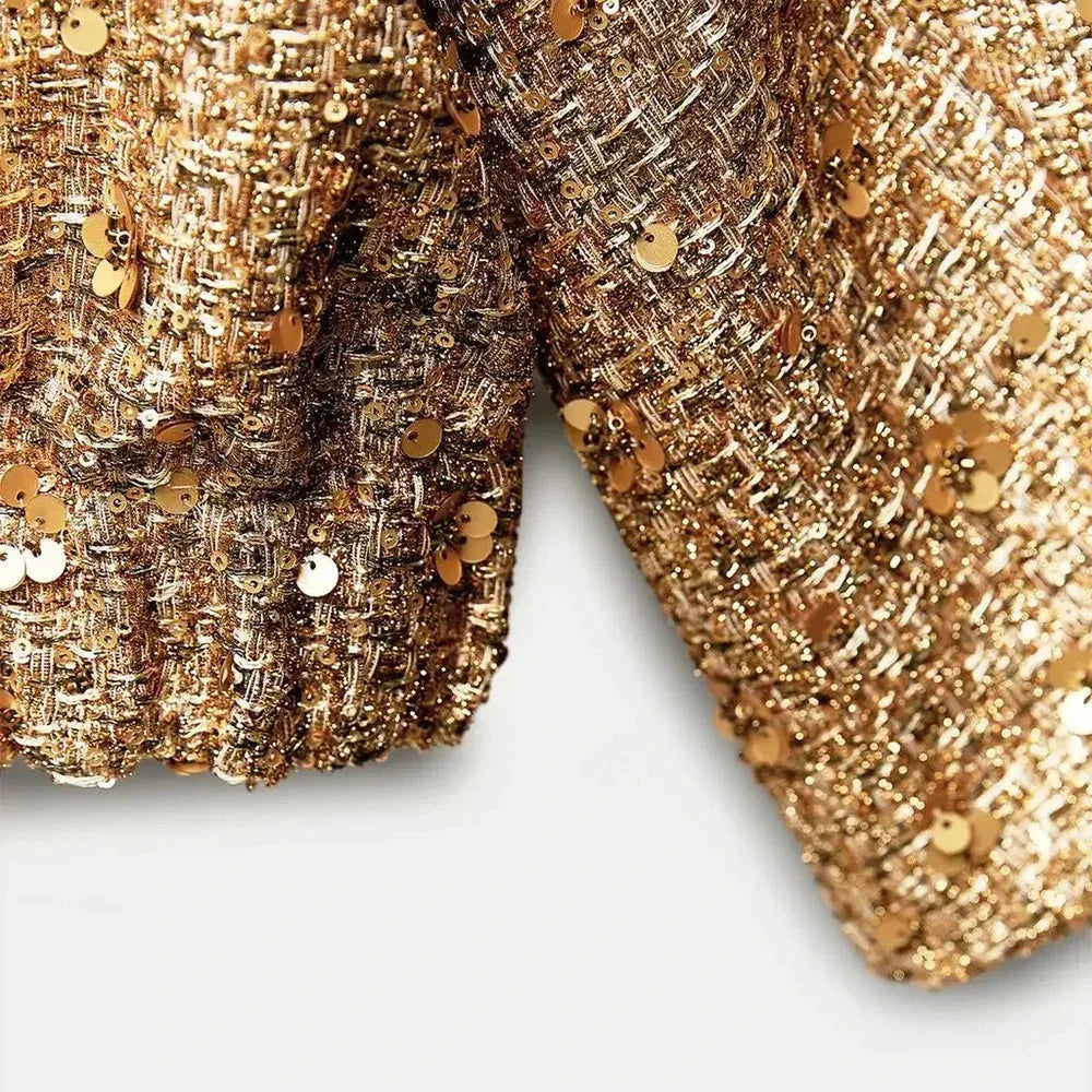 Chic Women's Blazer with Sequins and Elegant Cut