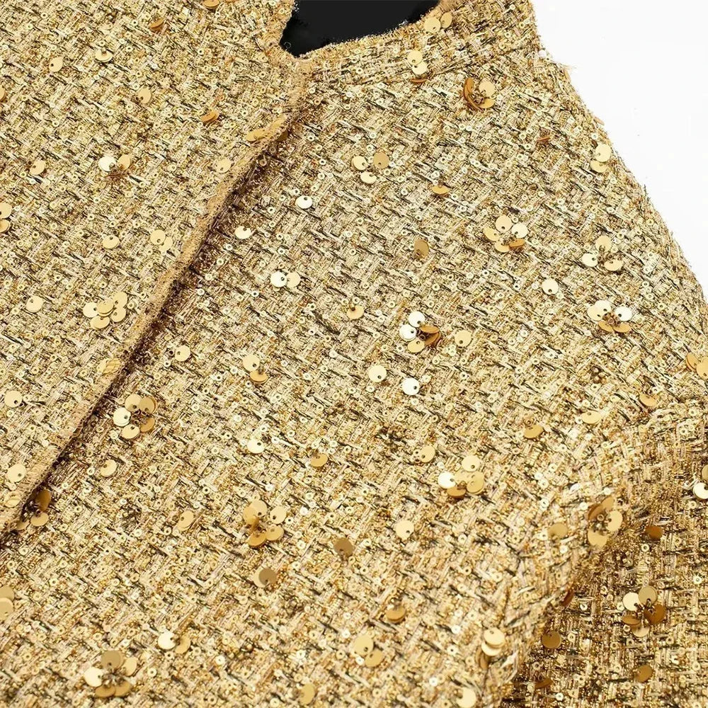 Chic Women's Blazer with Sequins and Elegant Cut