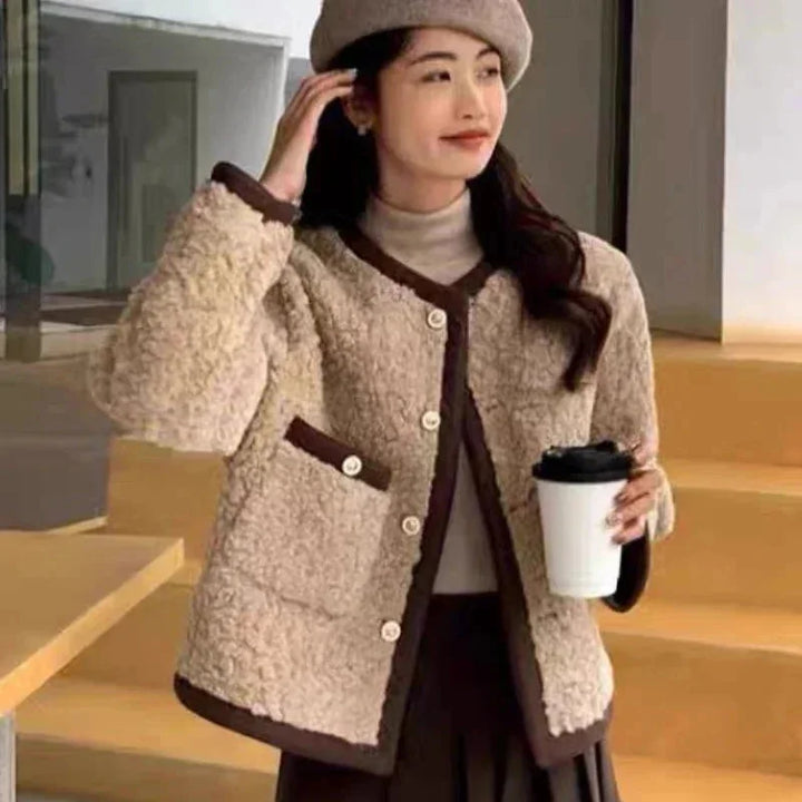 Short Blazer for Women in Soft Plush Fabric