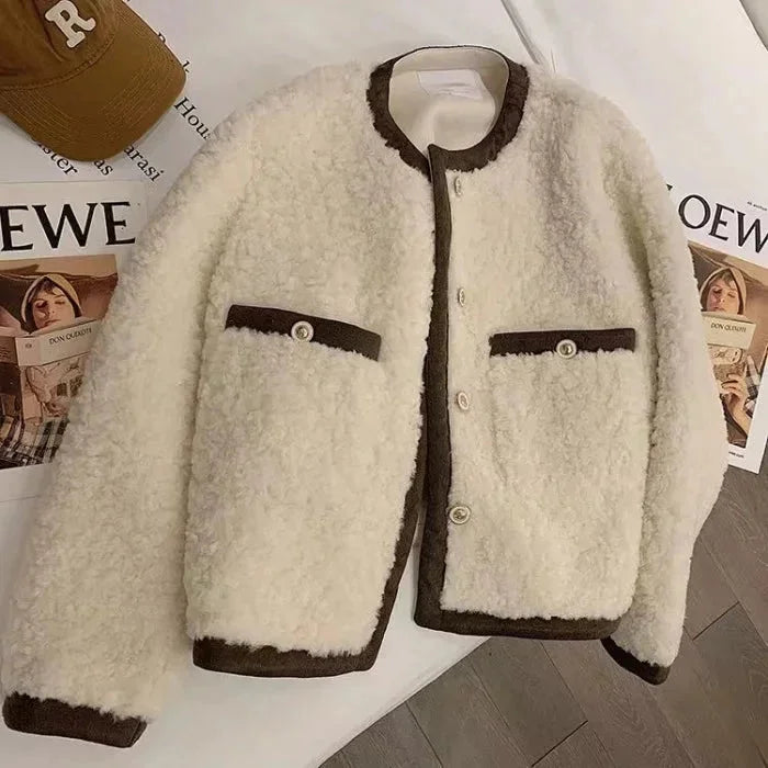 Short Blazer for Women in Soft Plush Fabric