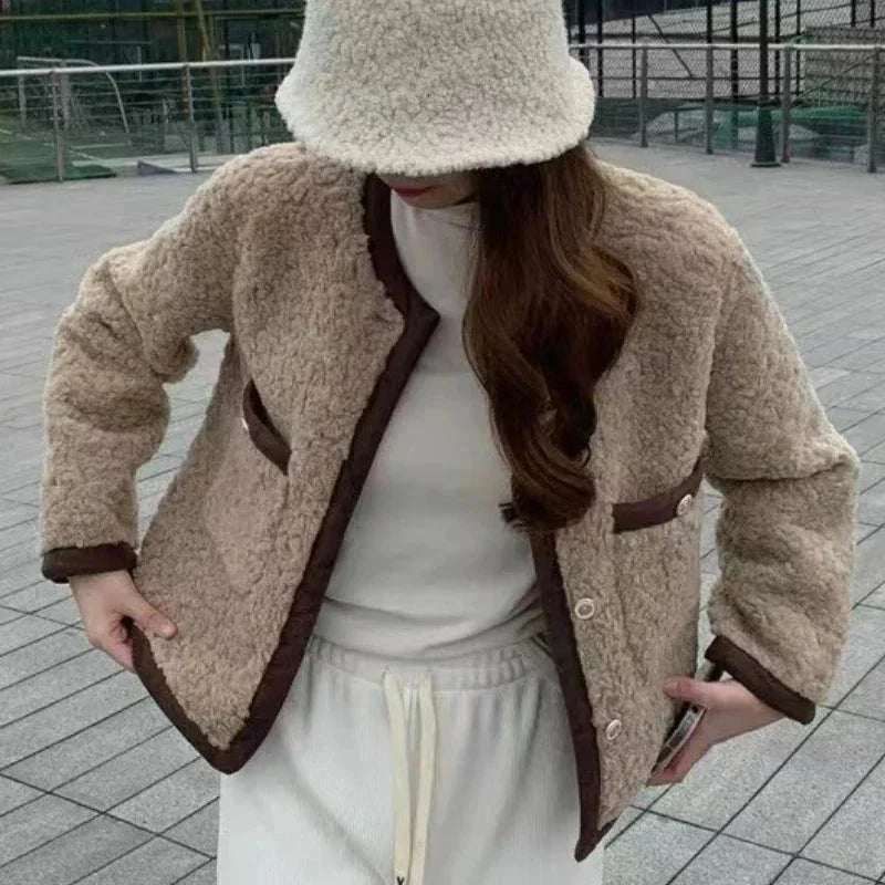 Short Blazer for Women in Soft Plush Fabric