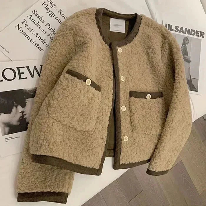 Short Blazer for Women in Soft Plush Fabric