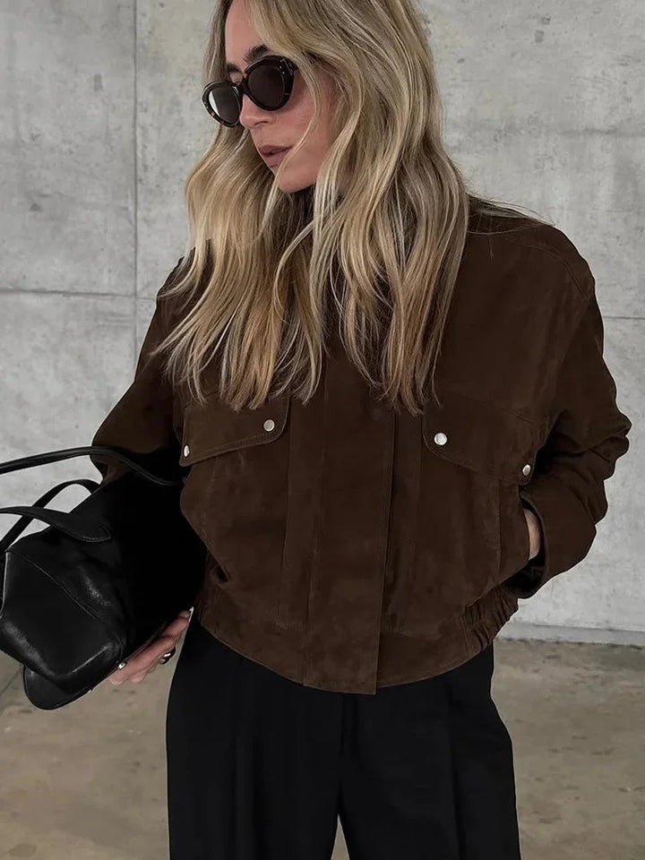 Women's biker-style Blazer with front pockets