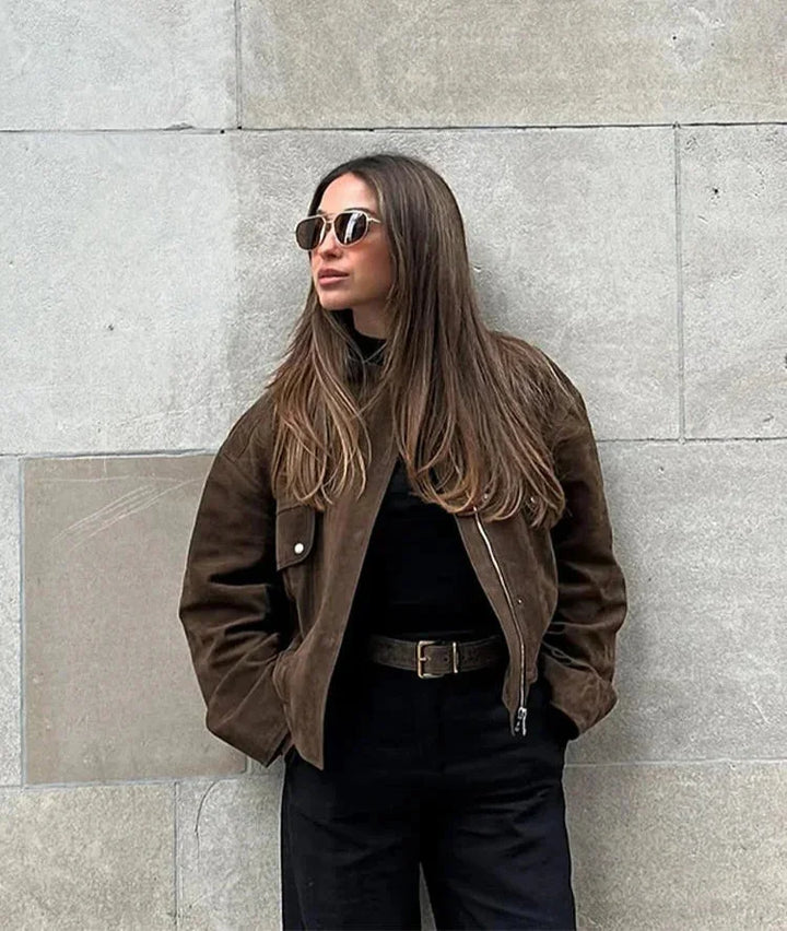 Women's biker-style Blazer with front pockets
