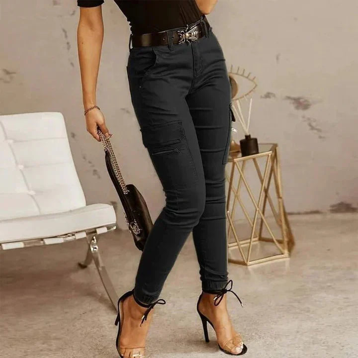 Livia's Chic Utility Denim Trousers for Women