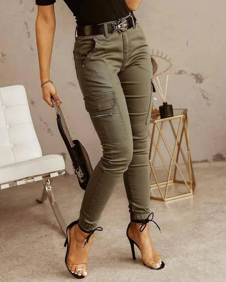Livia's Chic Utility Denim Trousers for Women