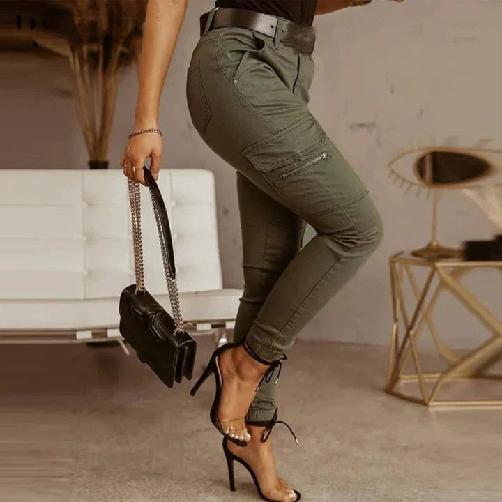 Livia's Chic Utility Denim Trousers for Women