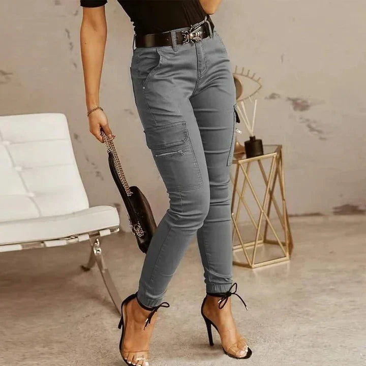 Livia's Chic Utility Denim Trousers for Women