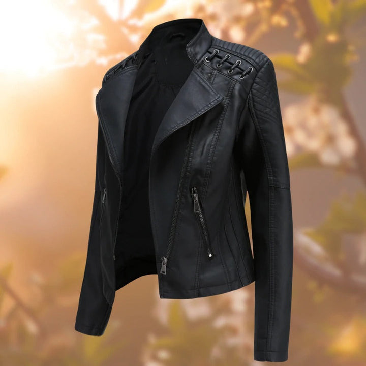 Sophia's Classic Leather Outerwear | Chic & Resilient