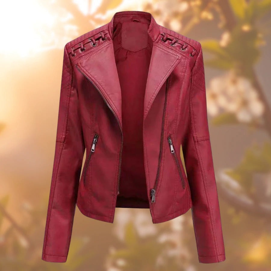 Sophia's Classic Leather Outerwear | Chic & Resilient