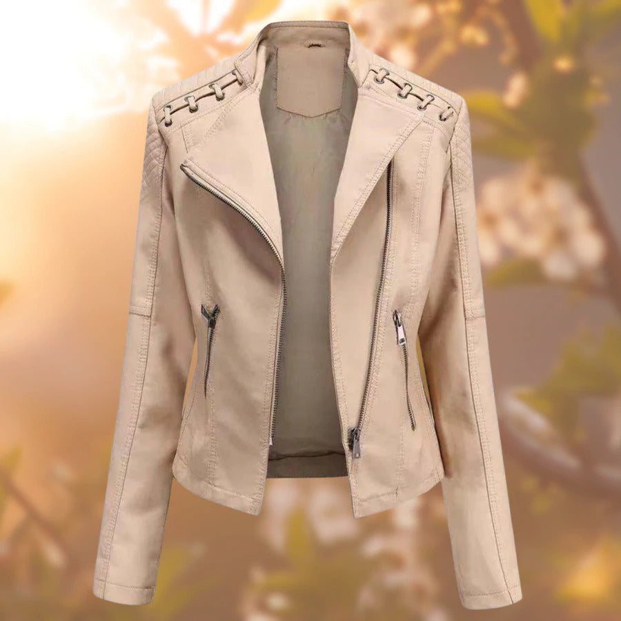 Sophia's Classic Leather Outerwear | Chic & Resilient