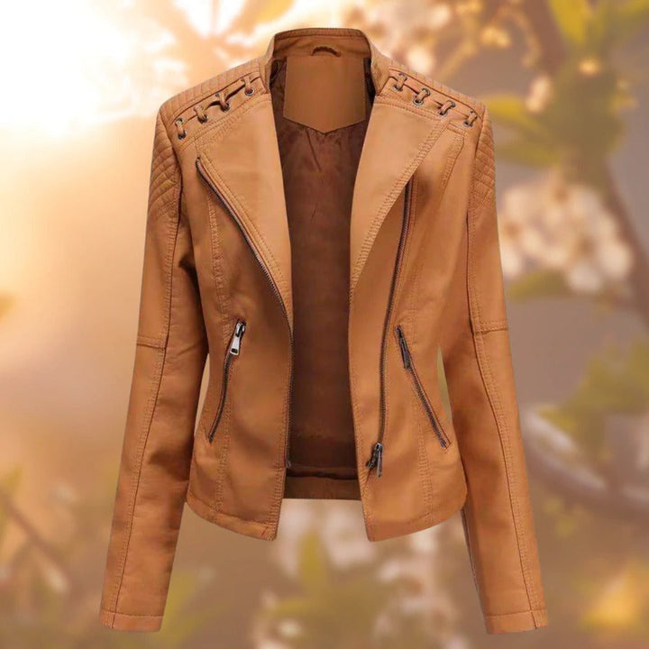 Sophia's Classic Leather Outerwear | Chic & Resilient