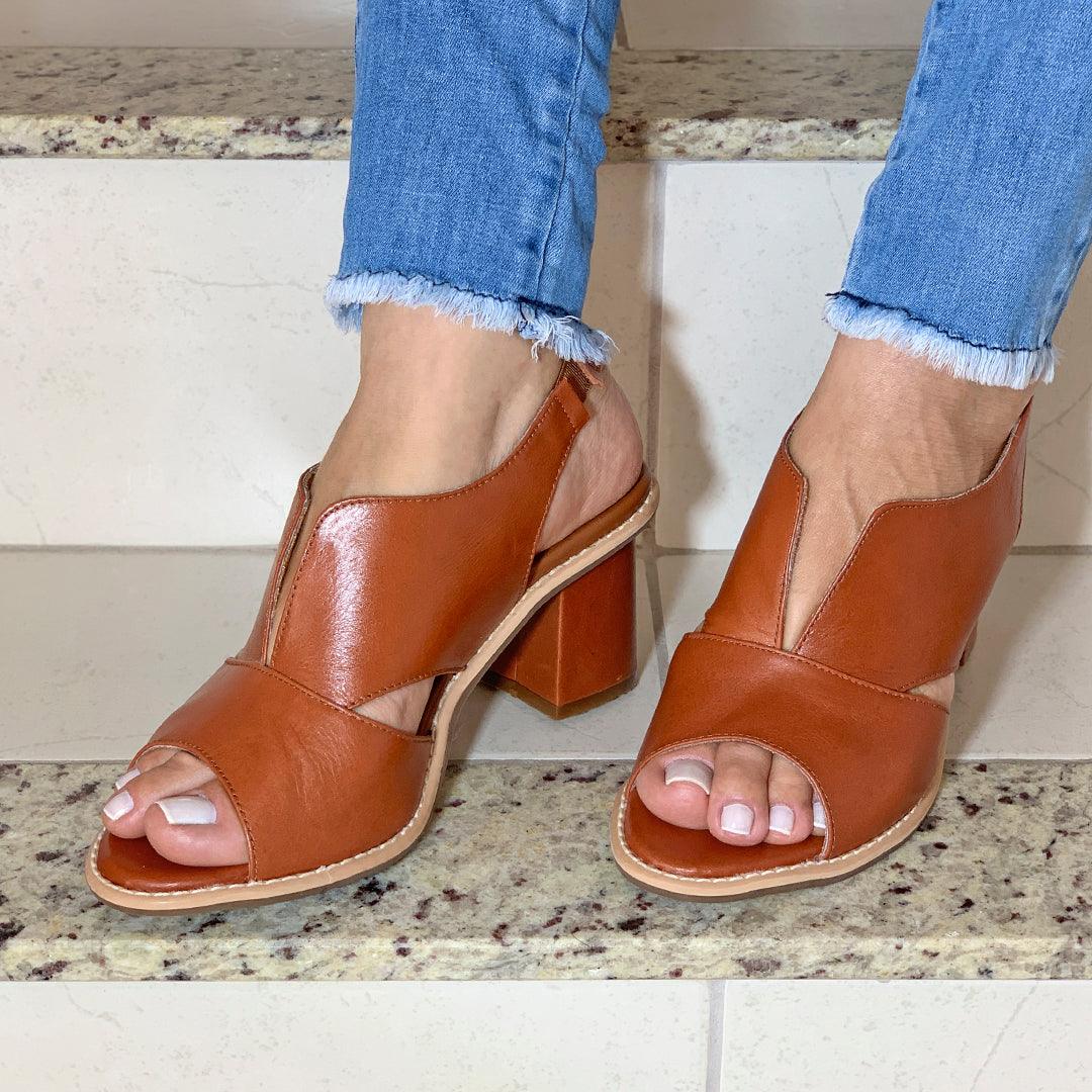 Selina Comfort Heeled Leather Sandals for Women