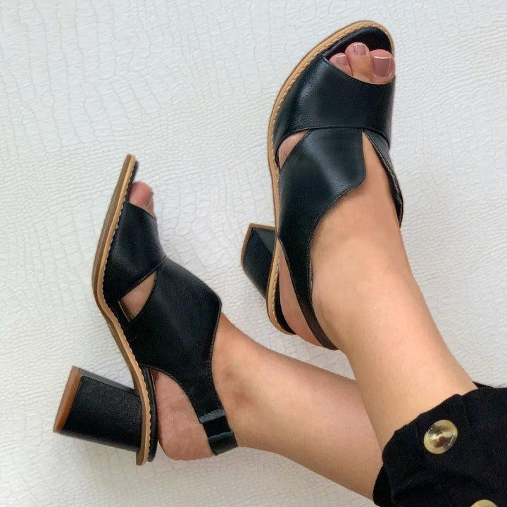 Selina Comfort Heeled Leather Sandals for Women
