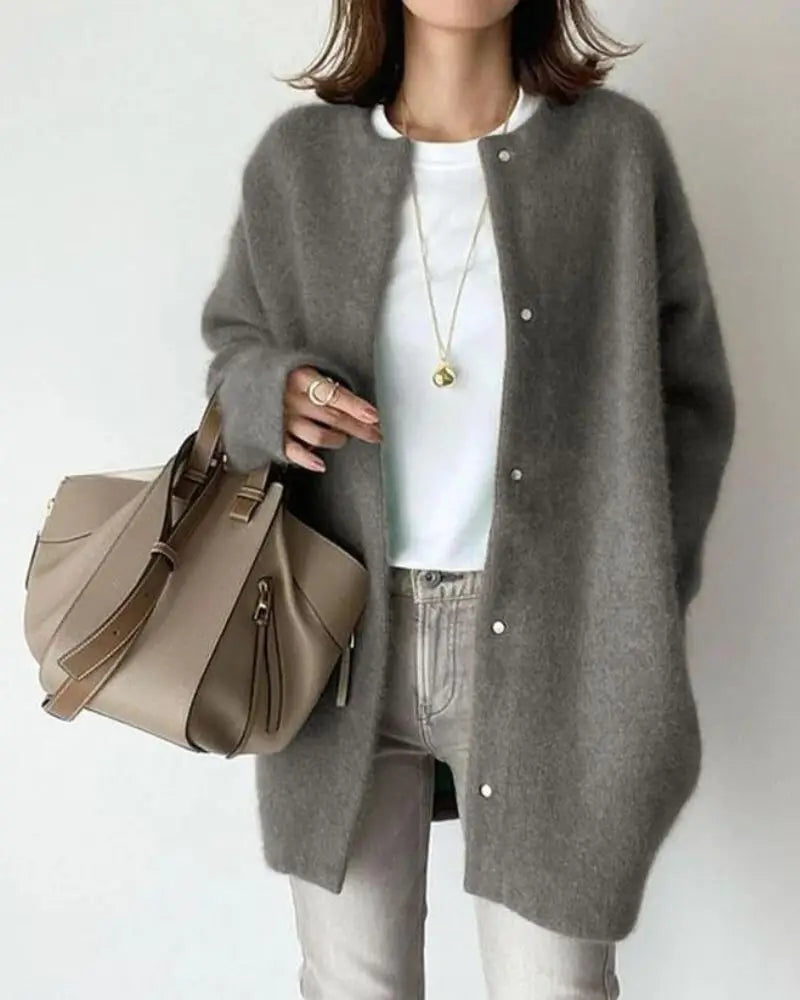 Knitted Mohair Blend Cardigan for Women - Ava